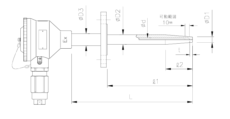 耐圧防爆型温度センサー【スプリング圧接型】のサムネイル画像