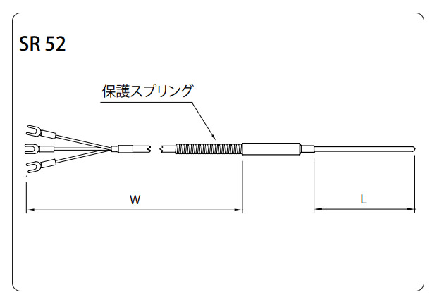 ヘッドレスシース測温抵抗体標準型式（SR52）