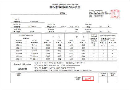 測温抵抗体検査成績書